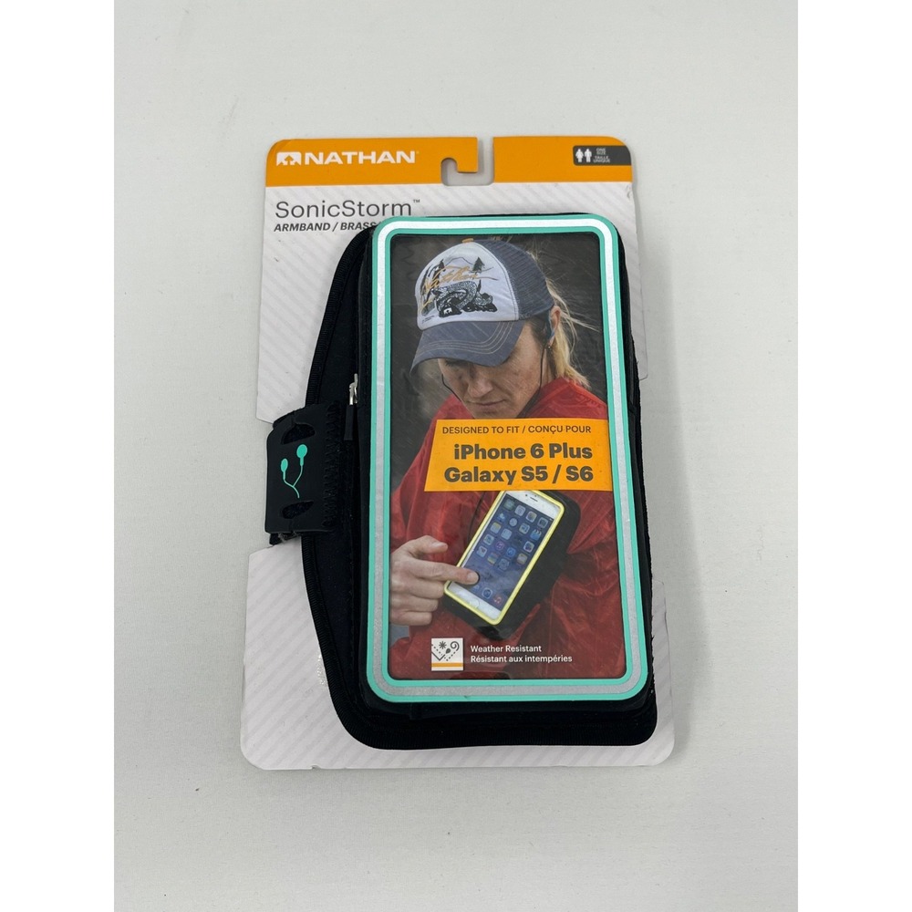 Nathan SonicStorm Armband iPhone 6 Plus Galaxy S5 S6 Black Weather Resistant